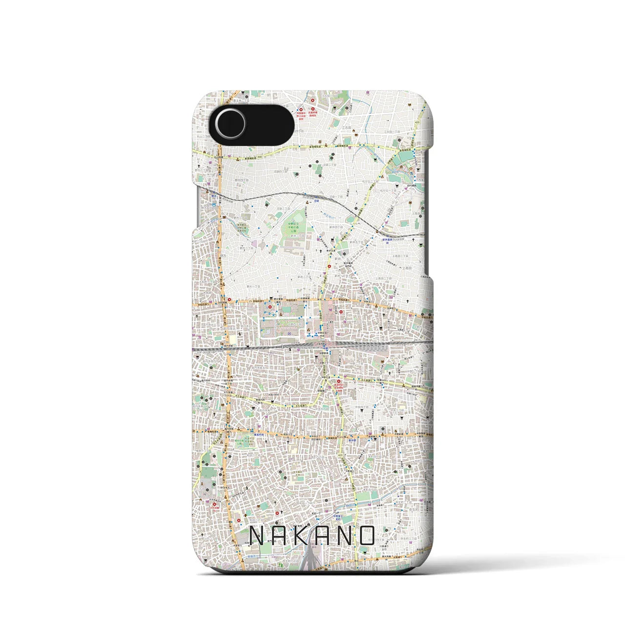 【中野2(東京都)】地図柄iPhoneケース(バックカバータイプ)