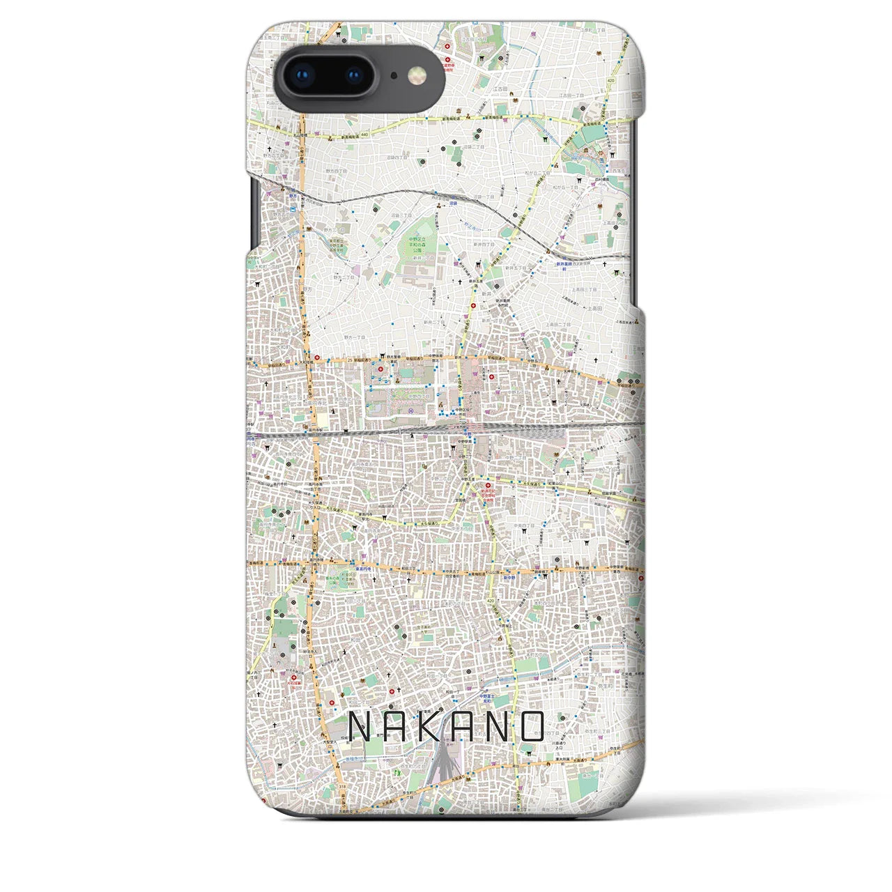 【中野2(東京都)】地図柄iPhoneケース(バックカバータイプ)