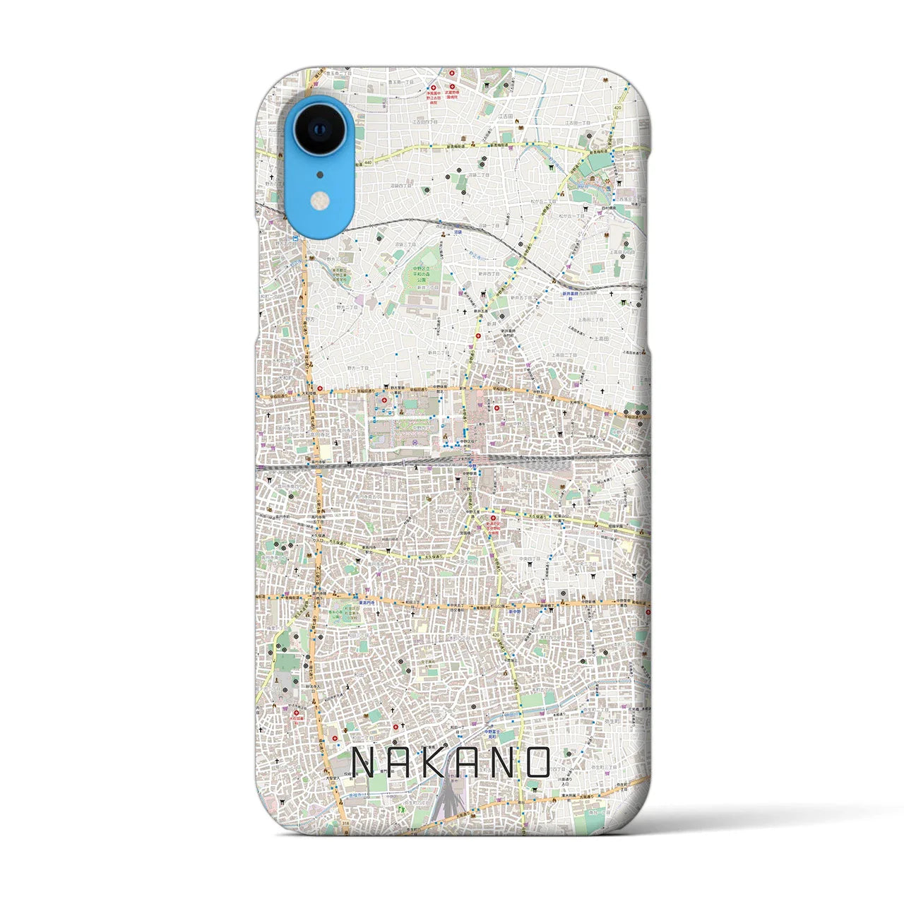 【中野2(東京都)】地図柄iPhoneケース(バックカバータイプ)