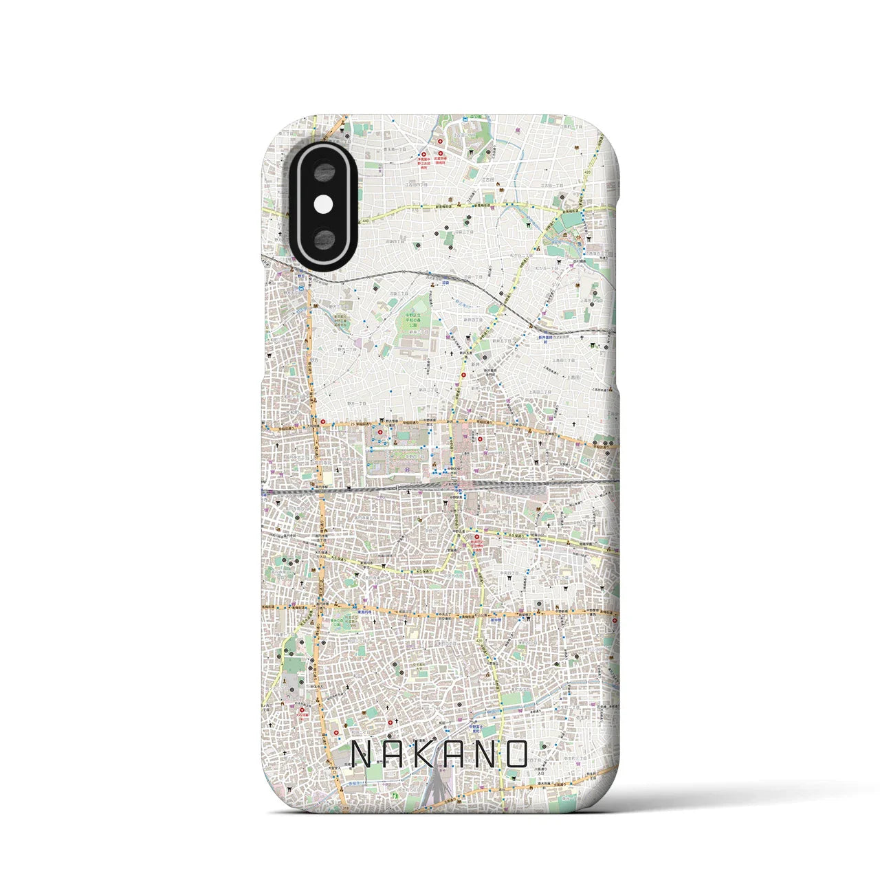 【中野2(東京都)】地図柄iPhoneケース(バックカバータイプ)
