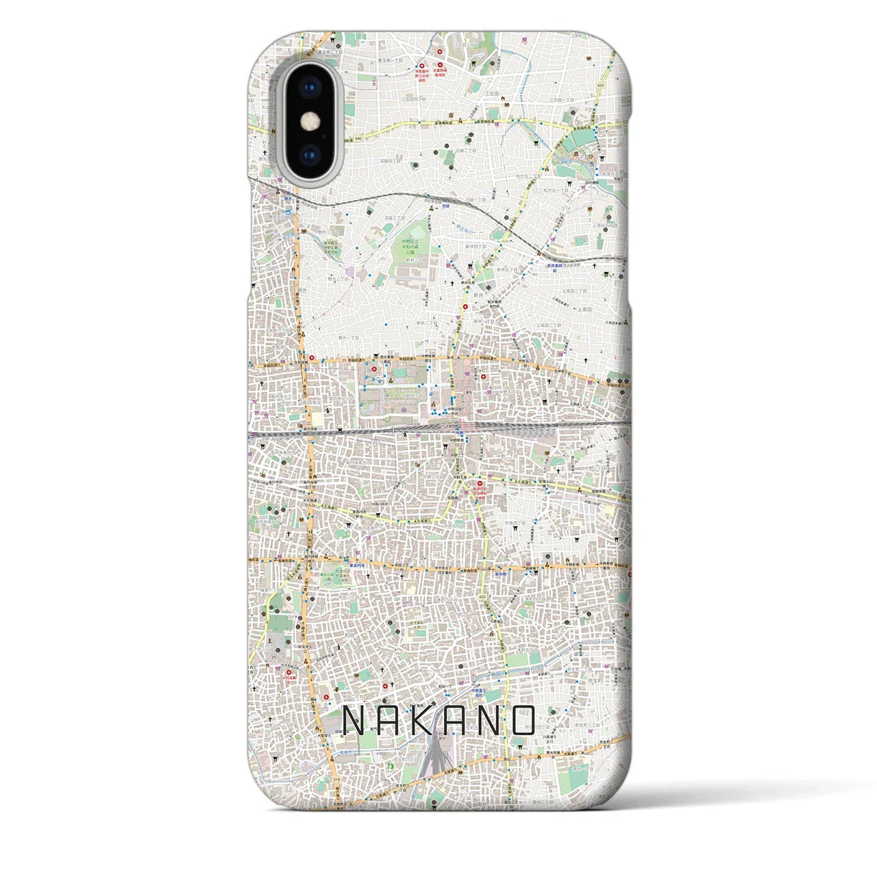 【中野2(東京都)】地図柄iPhoneケース(バックカバータイプ)