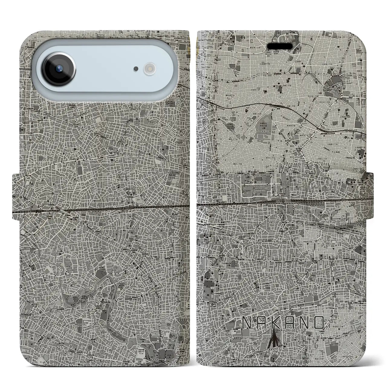 【中野2(東京都)】地図柄iPhoneケース(手帳タイプ)