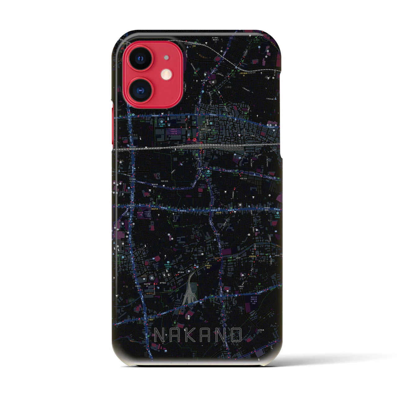 【中野(東京都)】地図柄iPhoneケース(バックカバータイプ)