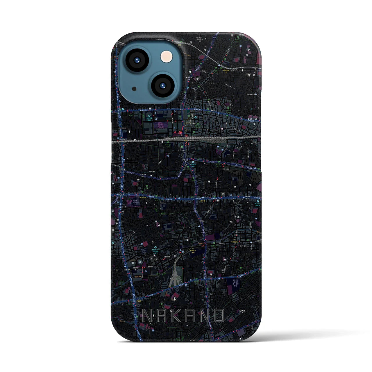 【中野(東京都)】地図柄iPhoneケース(バックカバータイプ)