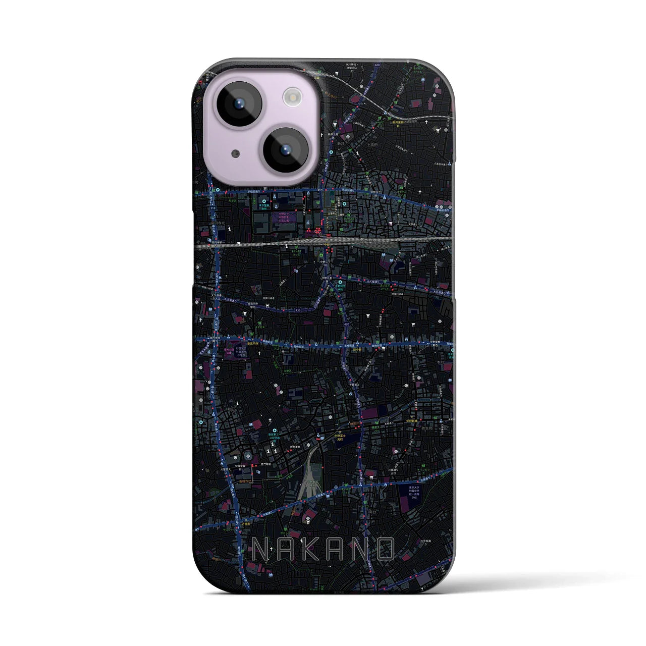 【中野(東京都)】地図柄iPhoneケース(バックカバータイプ)
