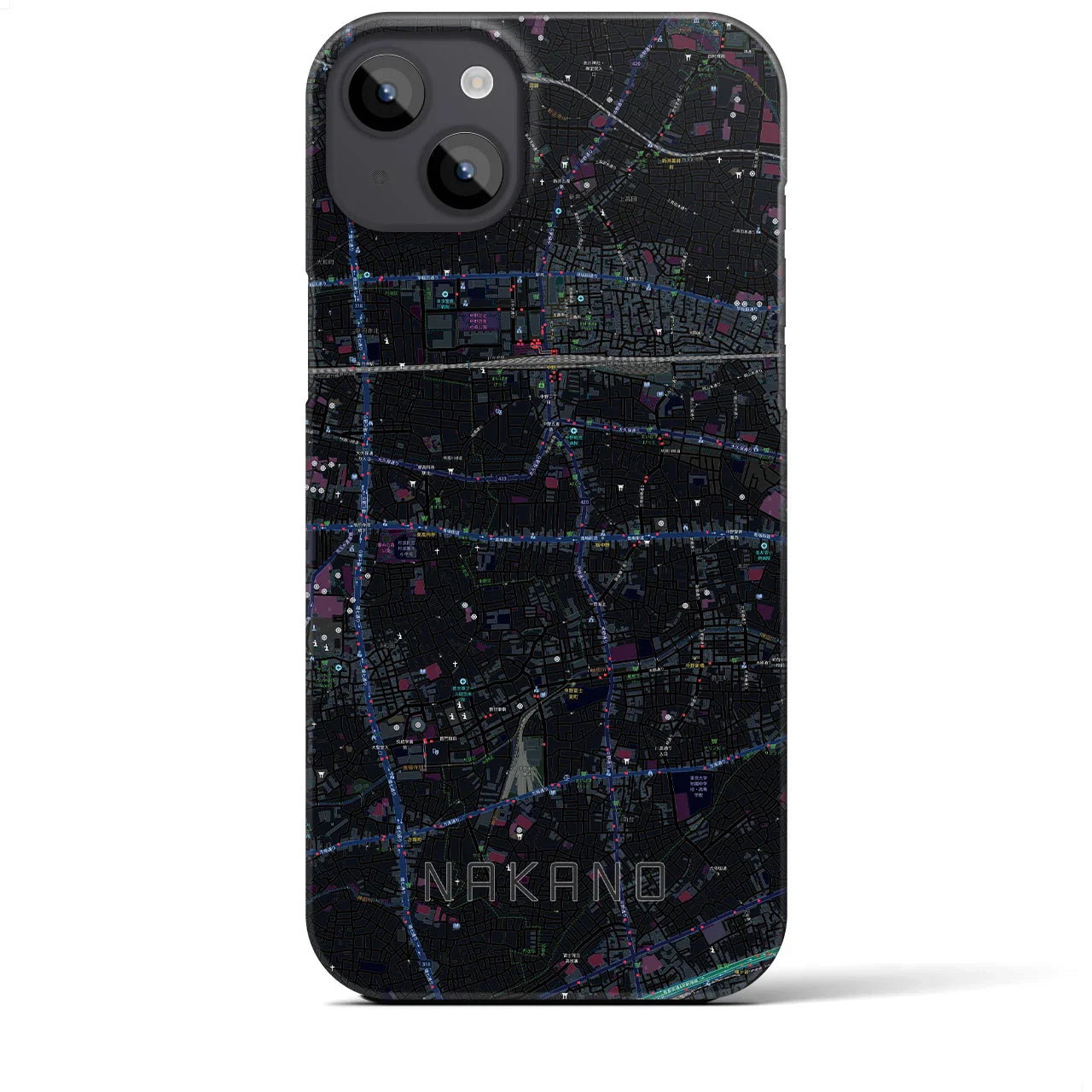 【中野(東京都)】地図柄iPhoneケース(バックカバータイプ)