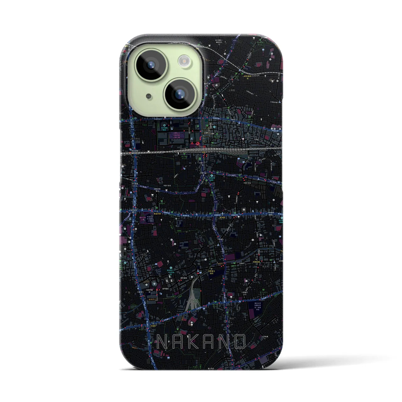 【中野(東京都)】地図柄iPhoneケース(バックカバータイプ)