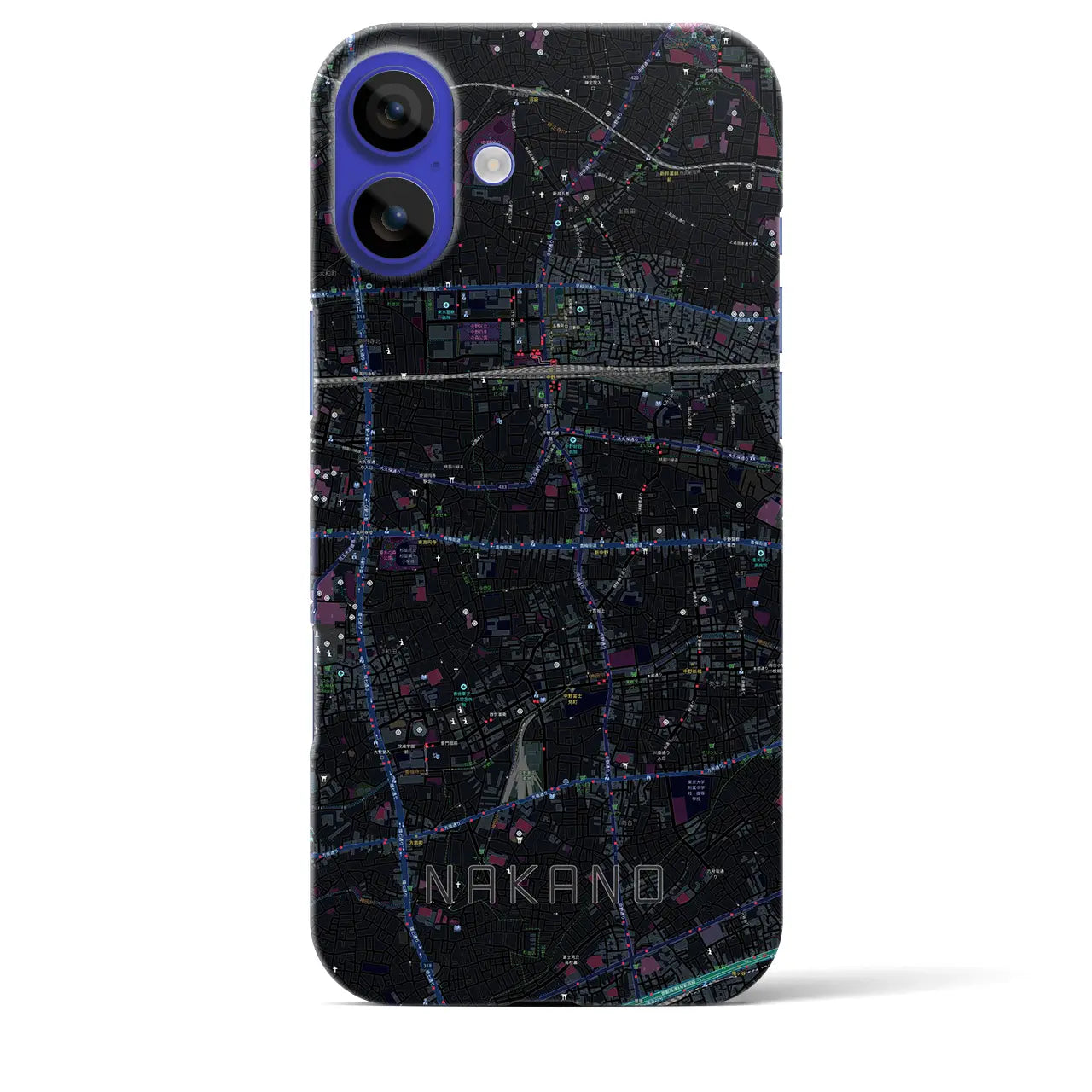 【中野(東京都)】地図柄iPhoneケース(バックカバータイプ)