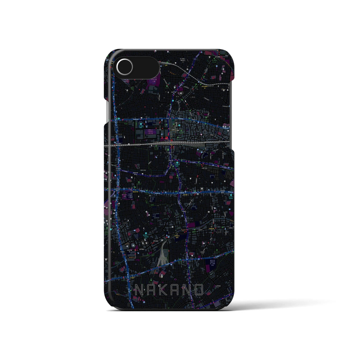 【中野(東京都)】地図柄iPhoneケース(バックカバータイプ)