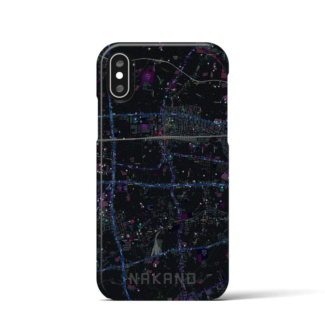【中野(東京都)】地図柄iPhoneケース(バックカバータイプ)