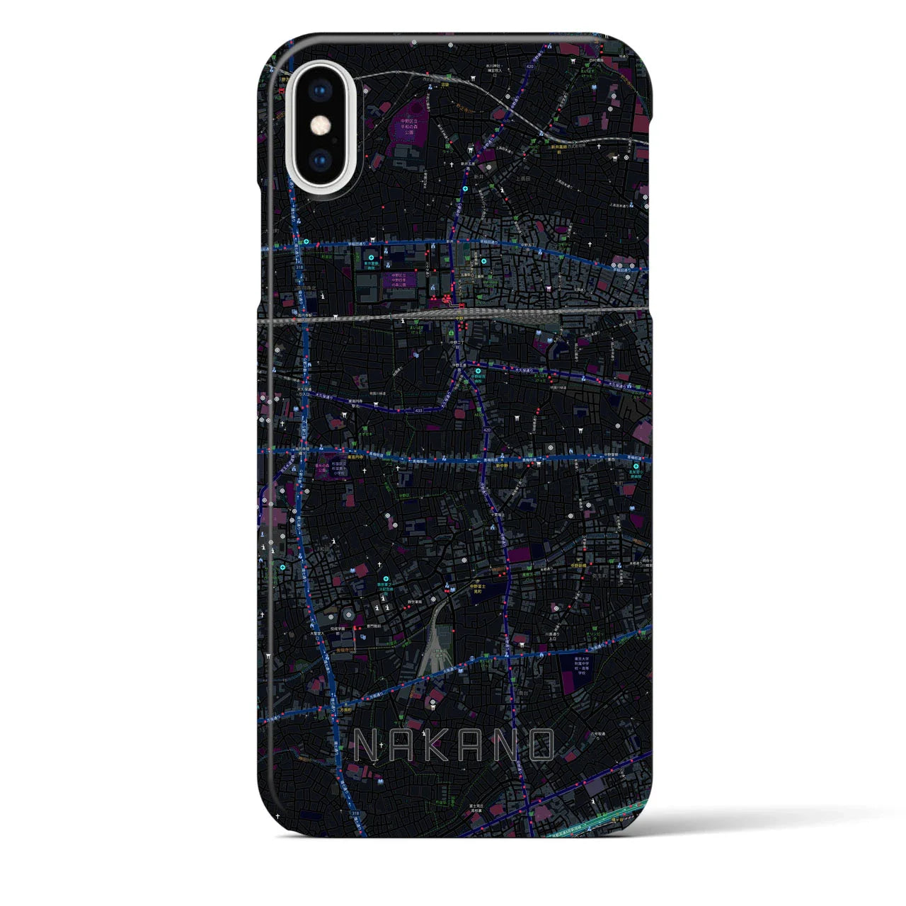 【中野(東京都)】地図柄iPhoneケース(バックカバータイプ)