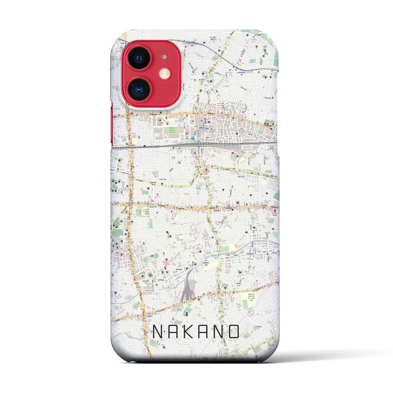 【中野(東京都)】地図柄iPhoneケース(バックカバータイプ)