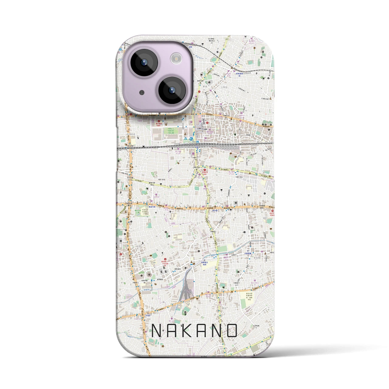【中野(東京都)】地図柄iPhoneケース(バックカバータイプ)