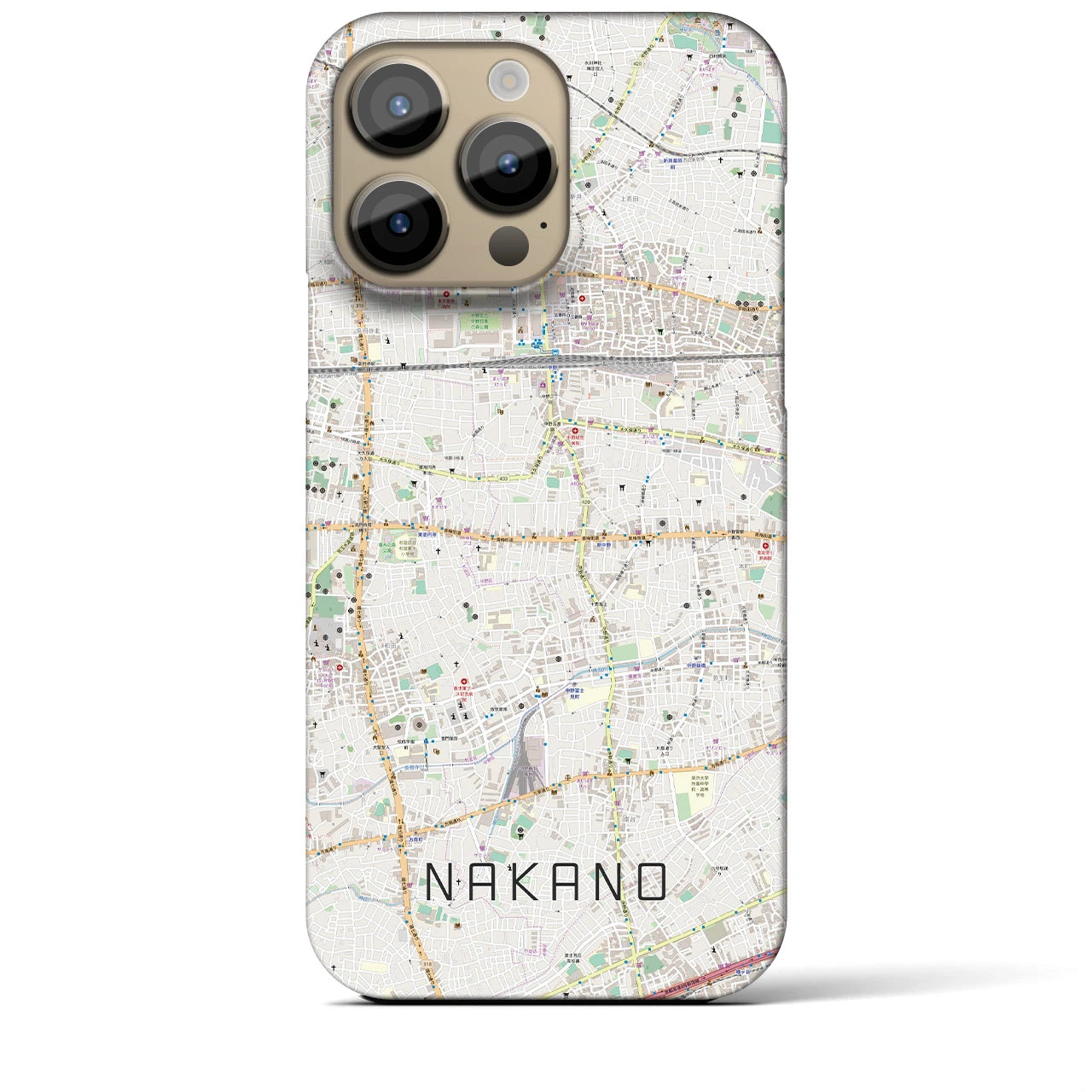 【中野(東京都)】地図柄iPhoneケース(バックカバータイプ)