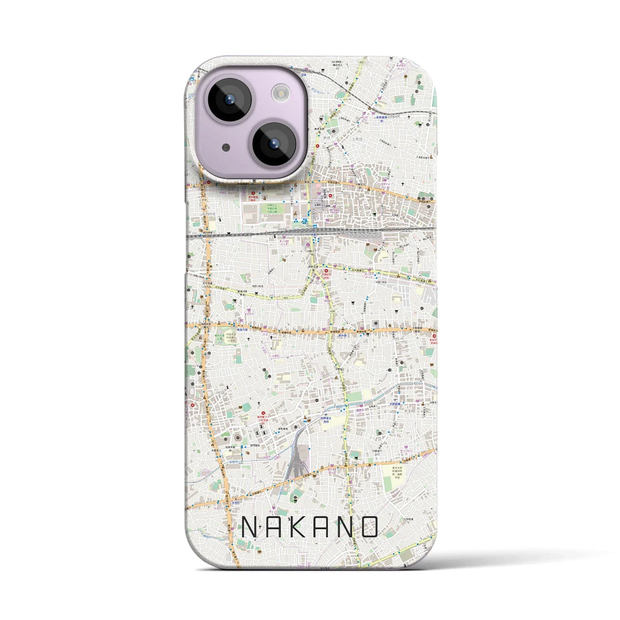 【中野(東京都)】地図柄iPhoneケース(バックカバータイプ)