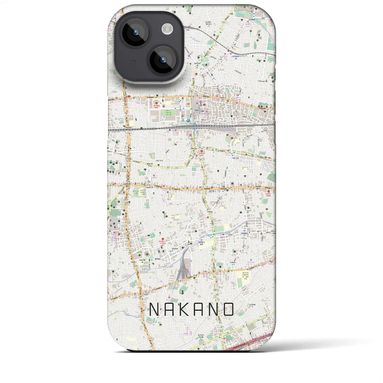 【中野(東京都)】地図柄iPhoneケース(バックカバータイプ)