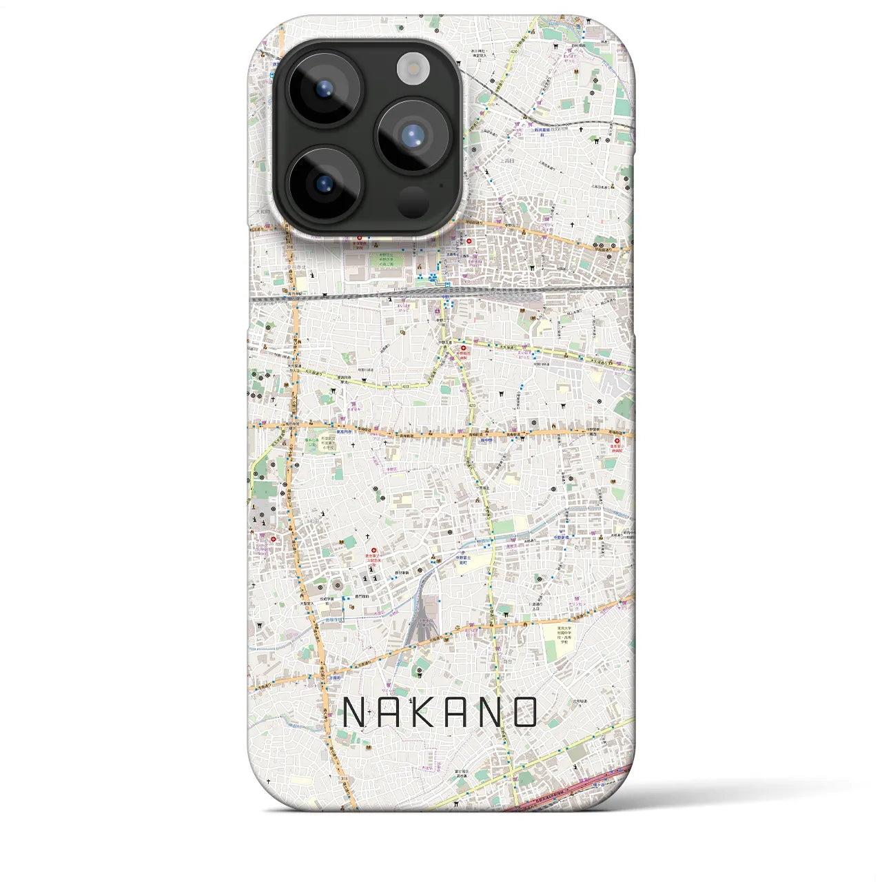【中野(東京都)】地図柄iPhoneケース(バックカバータイプ)