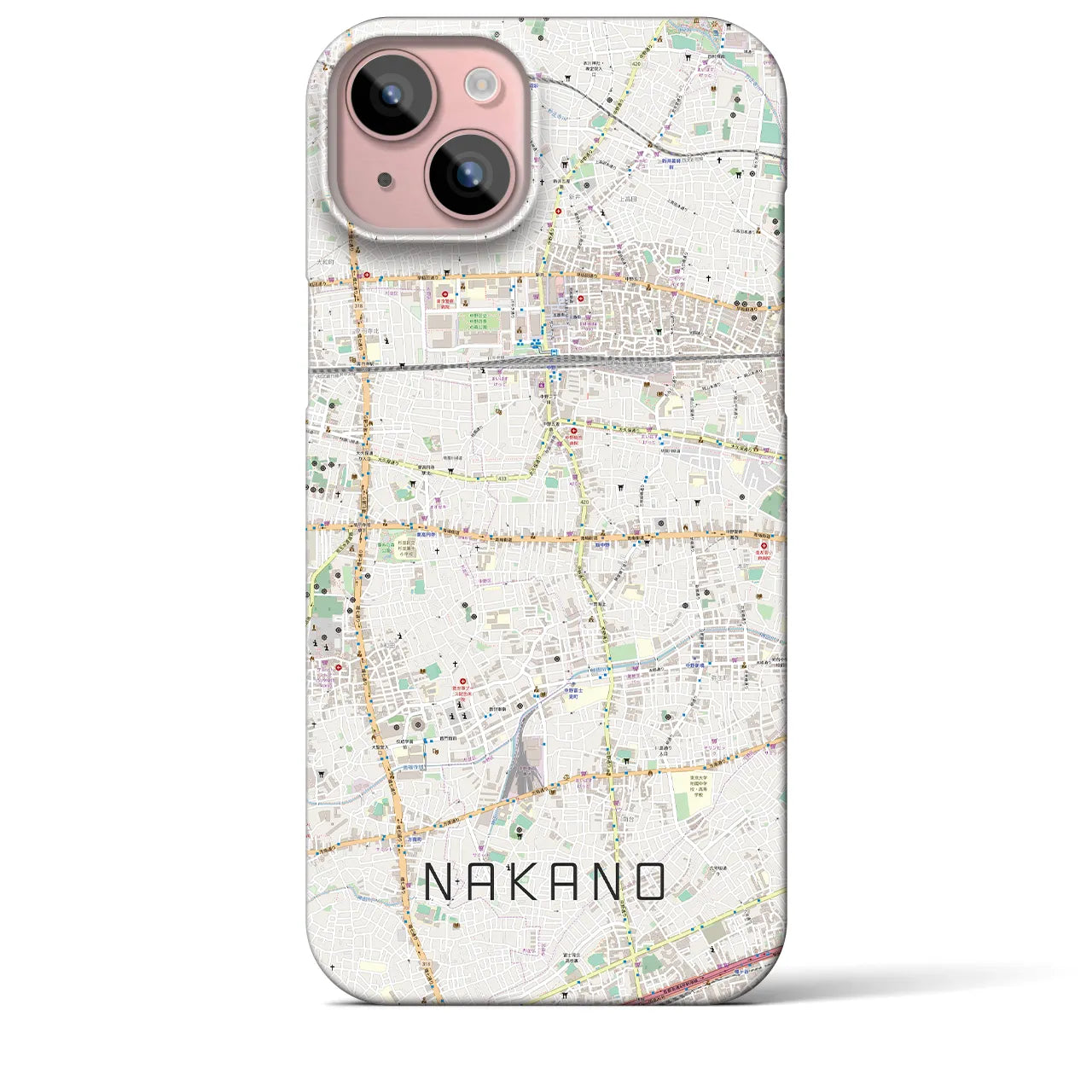 【中野(東京都)】地図柄iPhoneケース(バックカバータイプ)