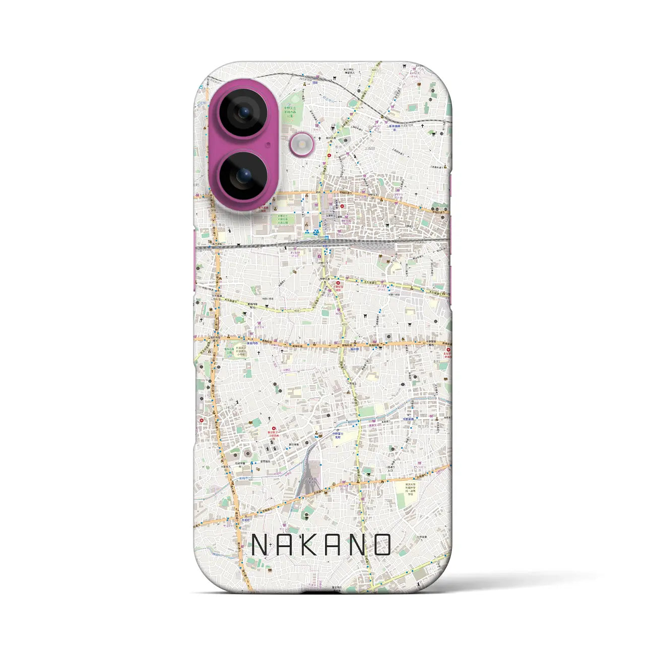 【中野(東京都)】地図柄iPhoneケース(バックカバータイプ)