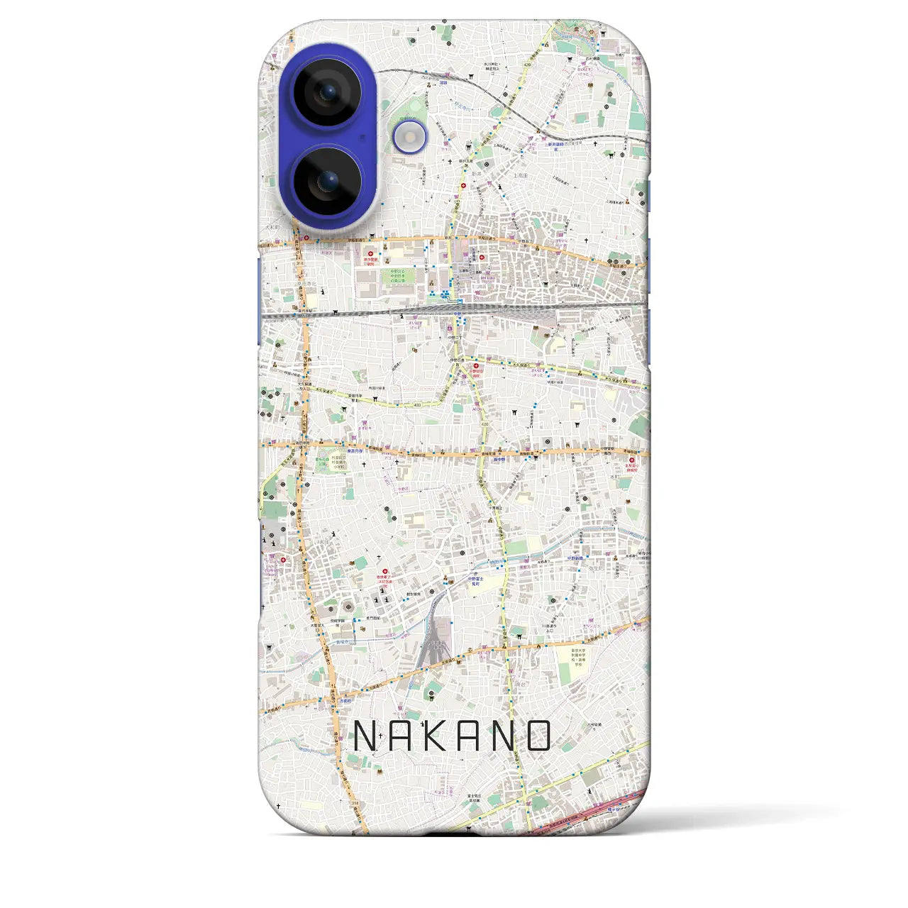 【中野(東京都)】地図柄iPhoneケース(バックカバータイプ)ナチュラル・iPhone 16 Pro Max 用