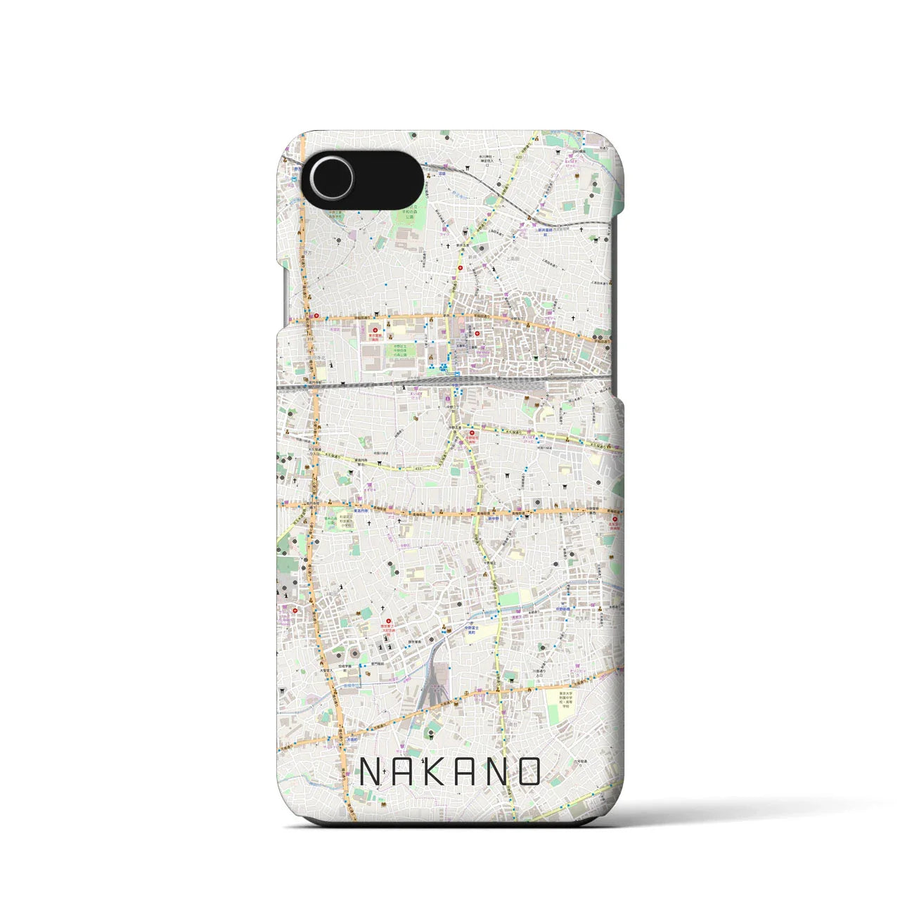 【中野(東京都)】地図柄iPhoneケース(バックカバータイプ)