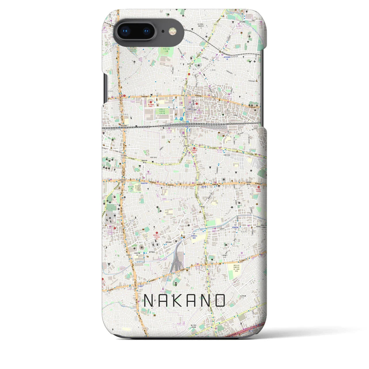【中野(東京都)】地図柄iPhoneケース(バックカバータイプ)