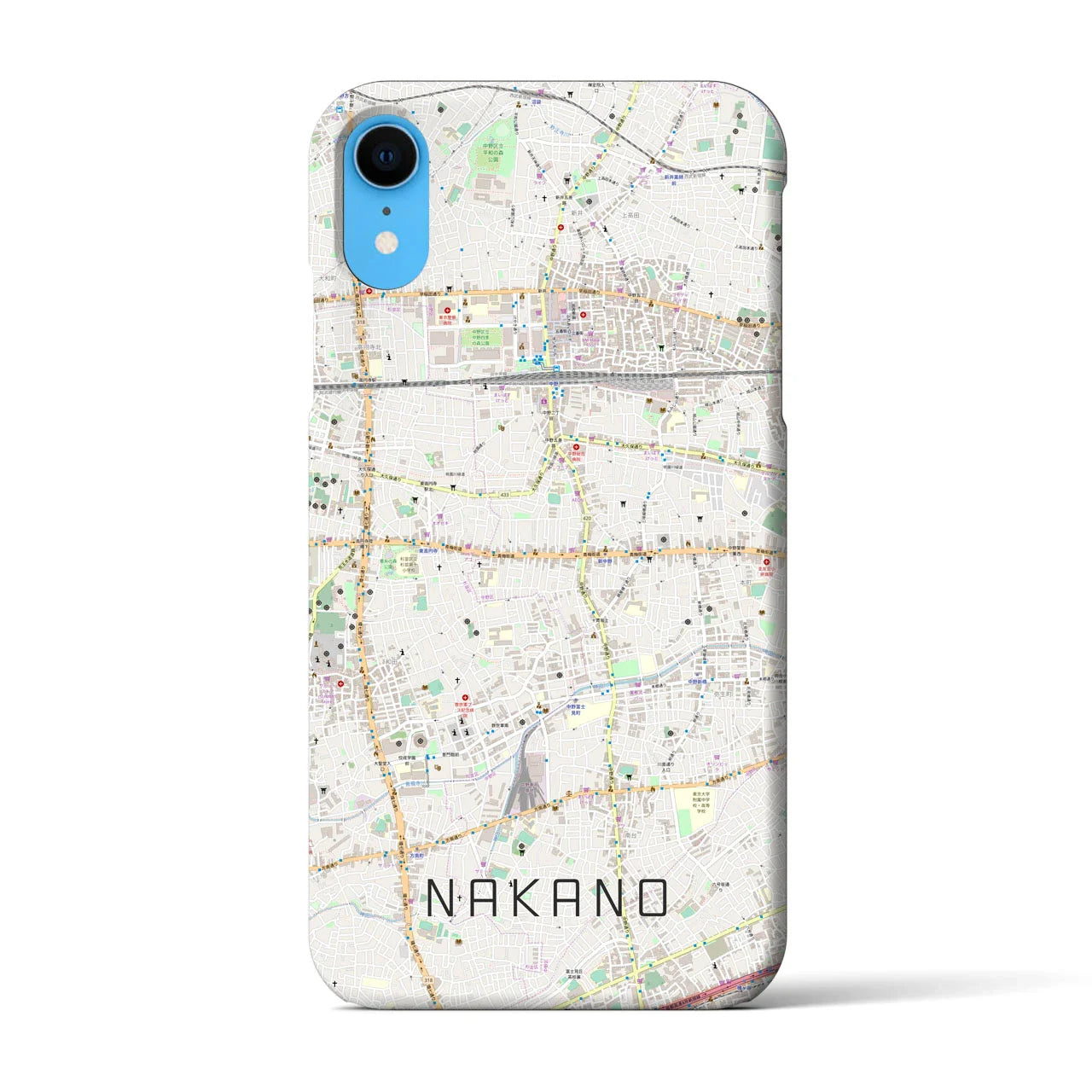 【中野(東京都)】地図柄iPhoneケース(バックカバータイプ)