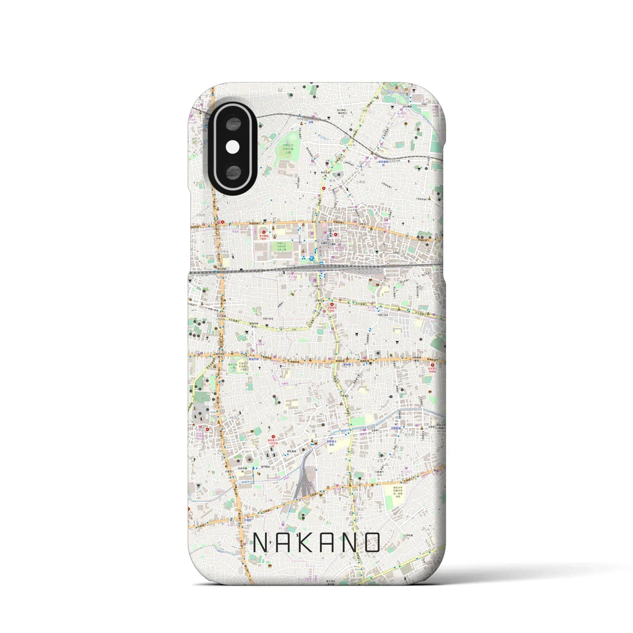 【中野(東京都)】地図柄iPhoneケース(バックカバータイプ)
