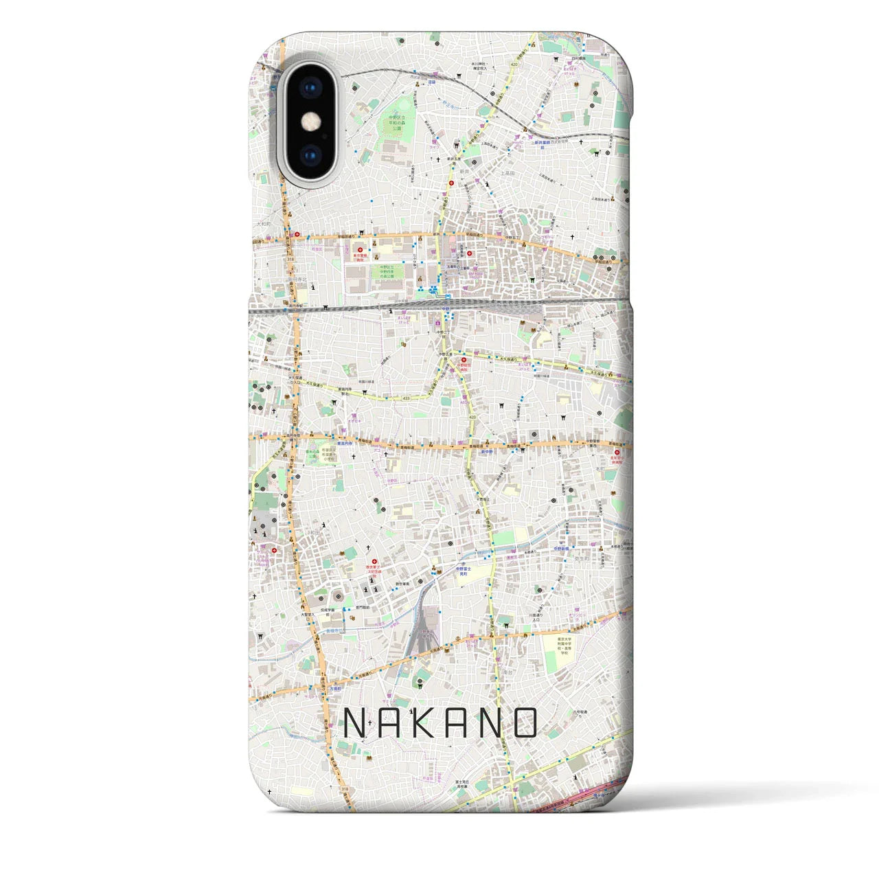 【中野(東京都)】地図柄iPhoneケース(バックカバータイプ)