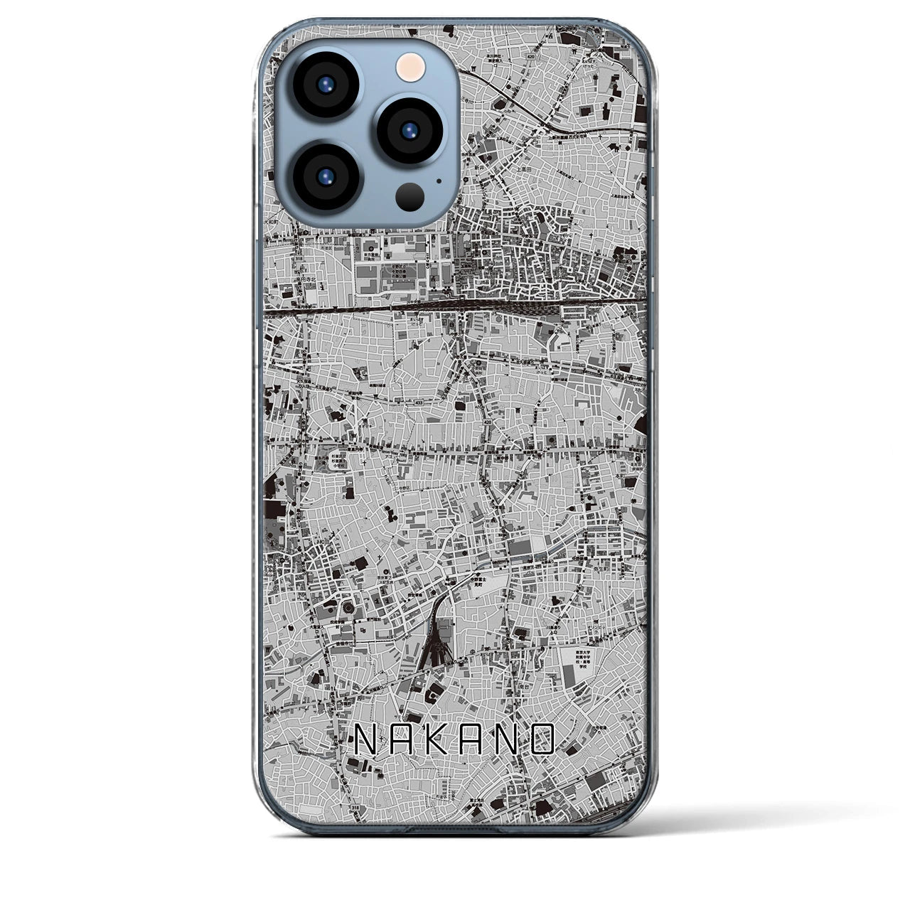 【中野(東京都)】地図柄iPhoneケース(クリアタイプ)
