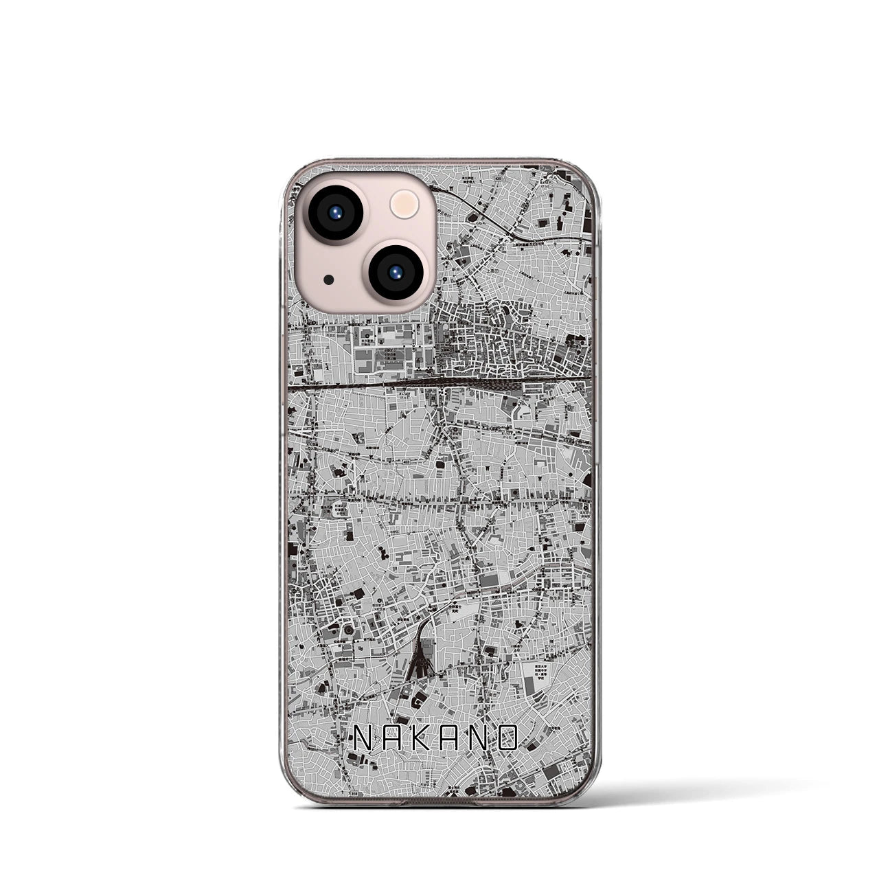 【中野(東京都)】地図柄iPhoneケース(クリアタイプ)