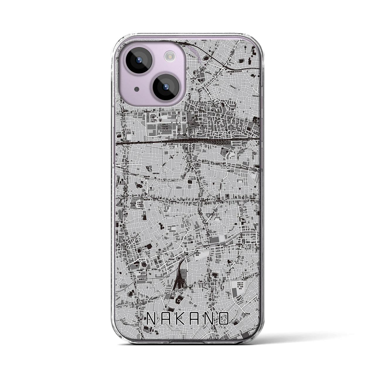 【中野(東京都)】地図柄iPhoneケース(クリアタイプ)