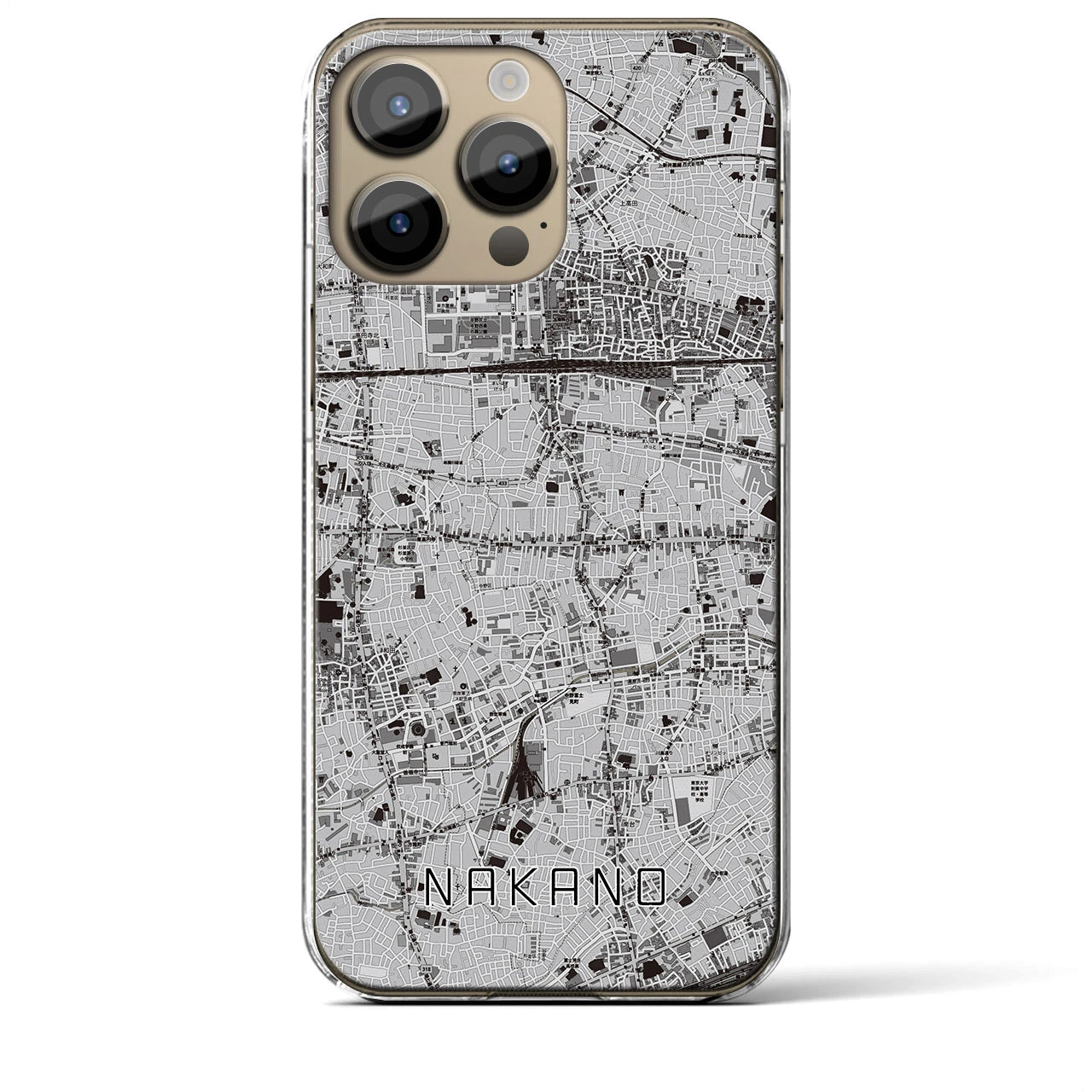 【中野(東京都)】地図柄iPhoneケース(クリアタイプ)