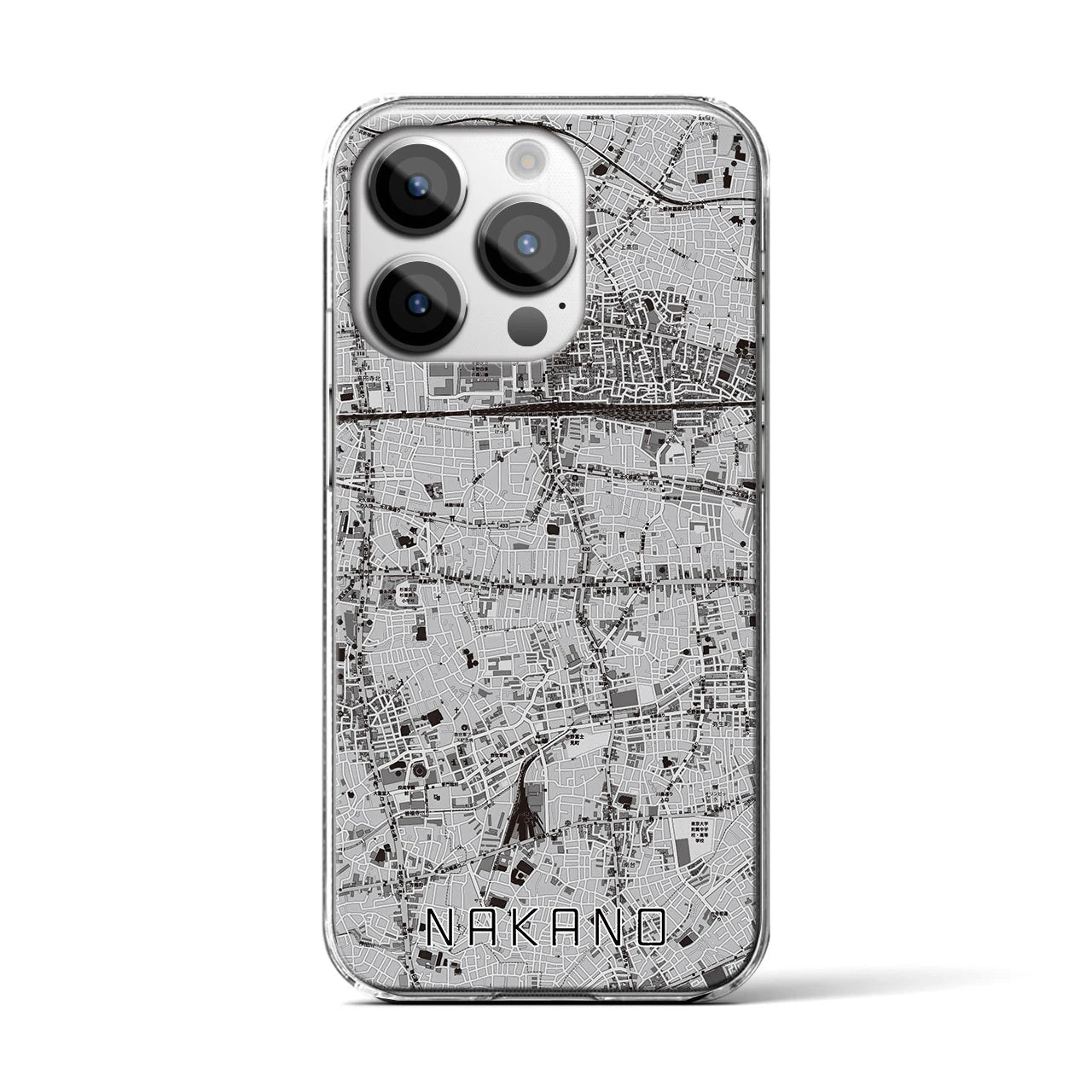 【中野(東京都)】地図柄iPhoneケース(クリアタイプ)