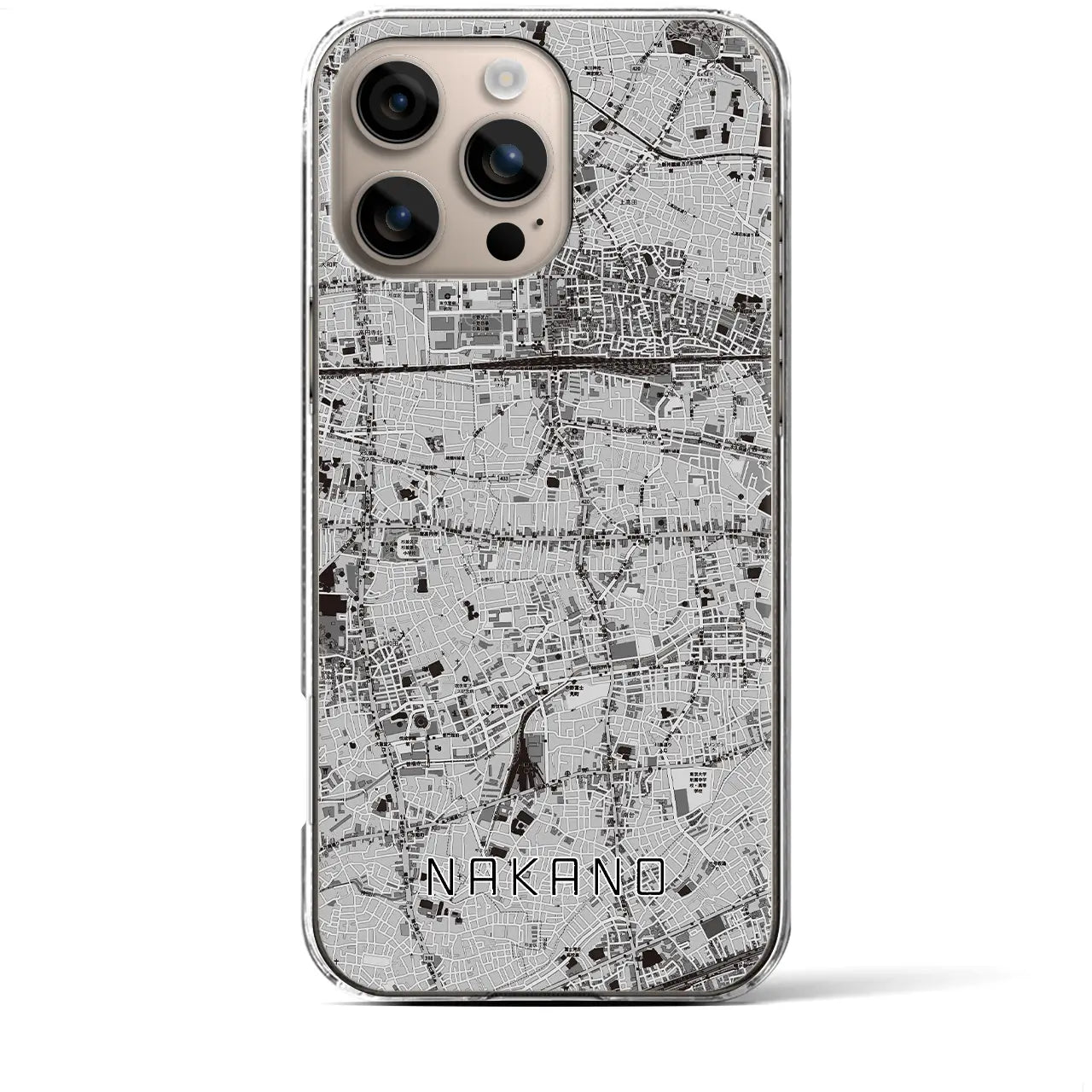 【中野(東京都)】地図柄iPhoneケース(クリアタイプ)