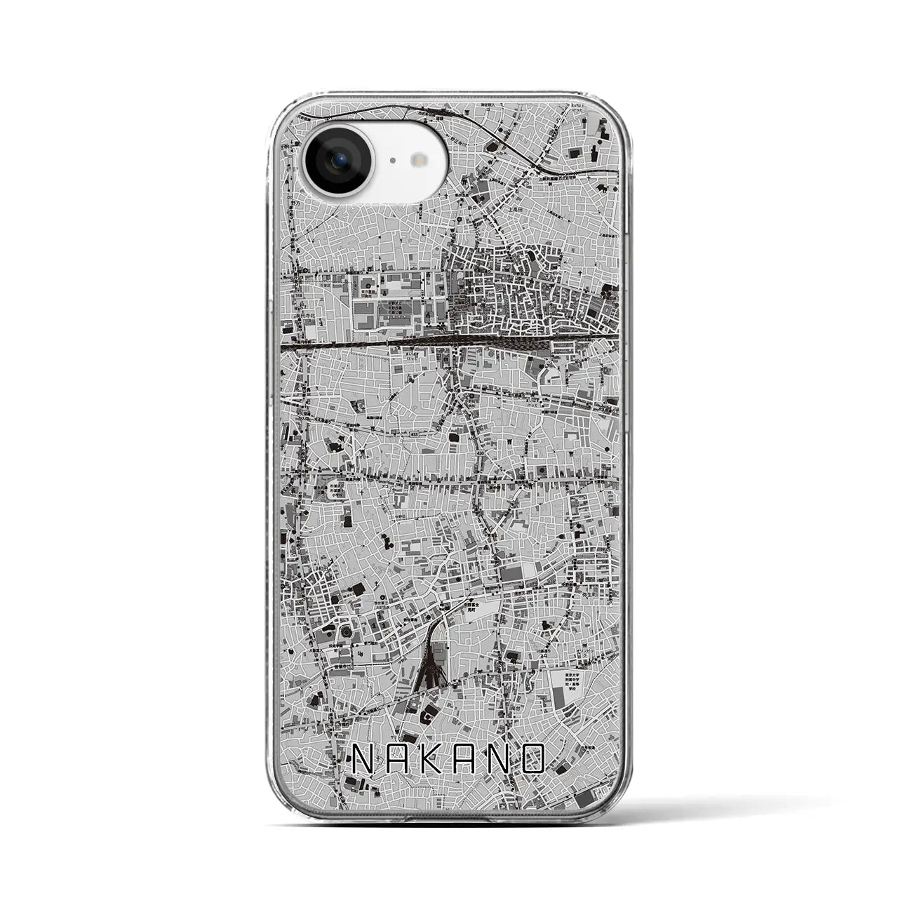 【中野(東京都)】地図柄iPhoneケース(クリアタイプ)
