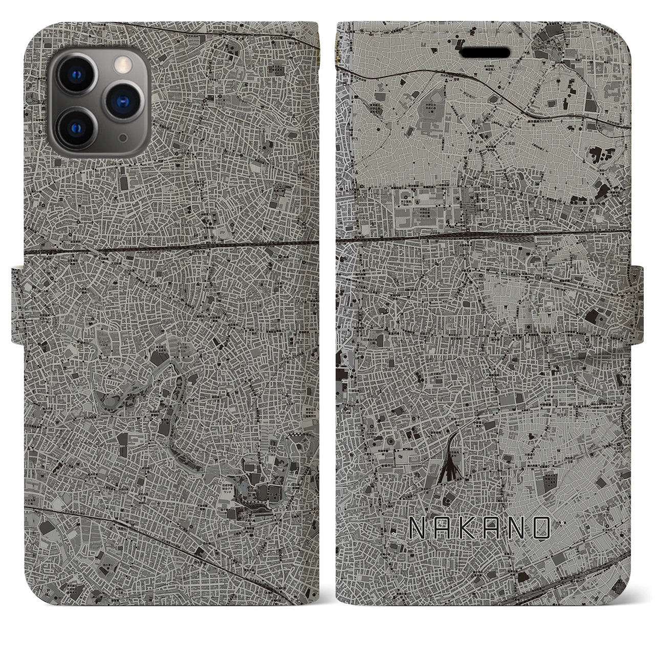 【中野(東京都)】地図柄iPhoneケース(手帳タイプ)