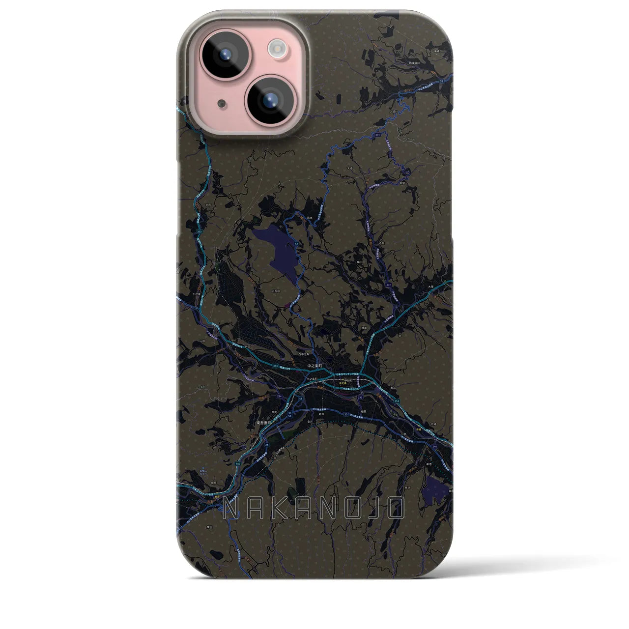 【中之条(群馬県)】地図柄iPhoneケース(バックカバータイプ)