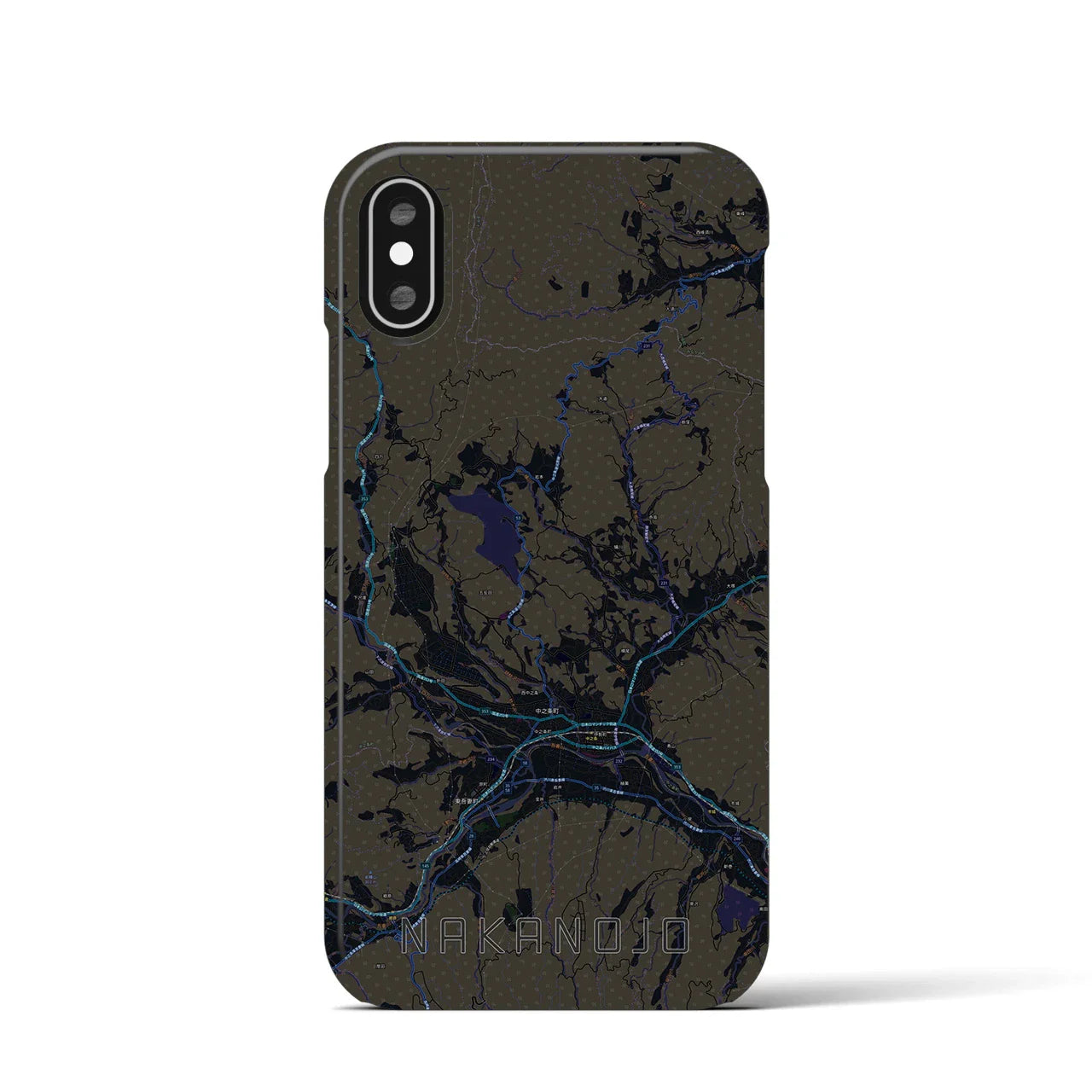 【中之条(群馬県)】地図柄iPhoneケース(バックカバータイプ)
