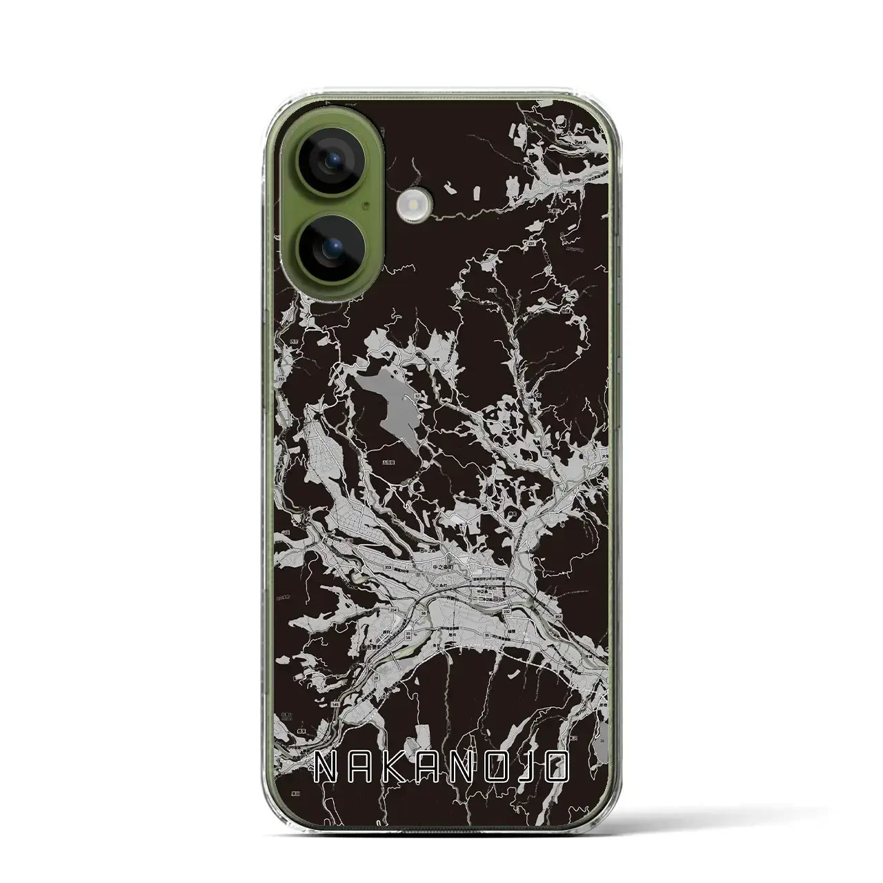 【中之条(群馬県)】地図柄iPhoneケース(クリアタイプ)モノトーン・iPhone 17 Pro Max 用