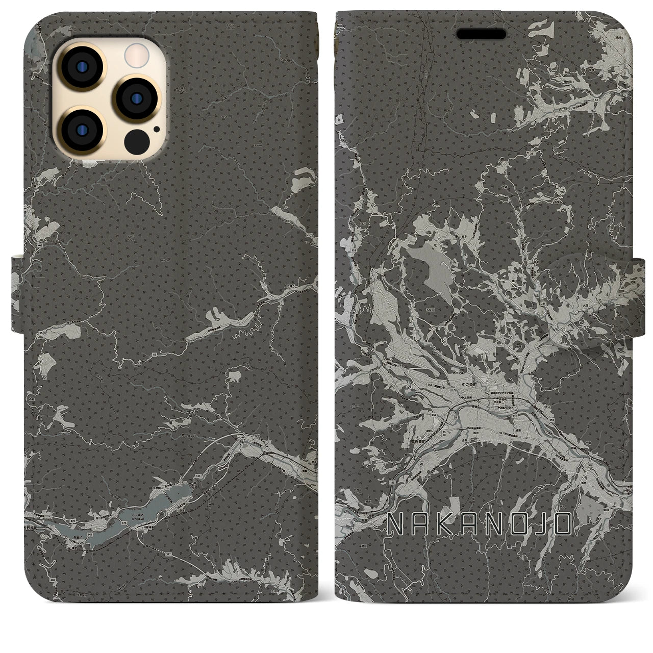 【中之条(群馬県)】地図柄iPhoneケース(手帳タイプ)