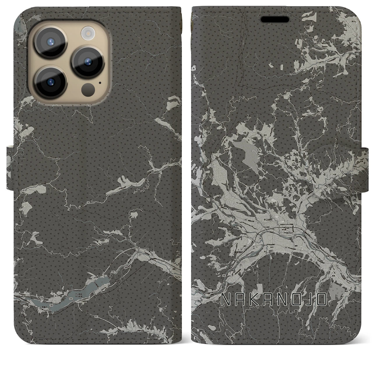 【中之条(群馬県)】地図柄iPhoneケース(手帳タイプ)