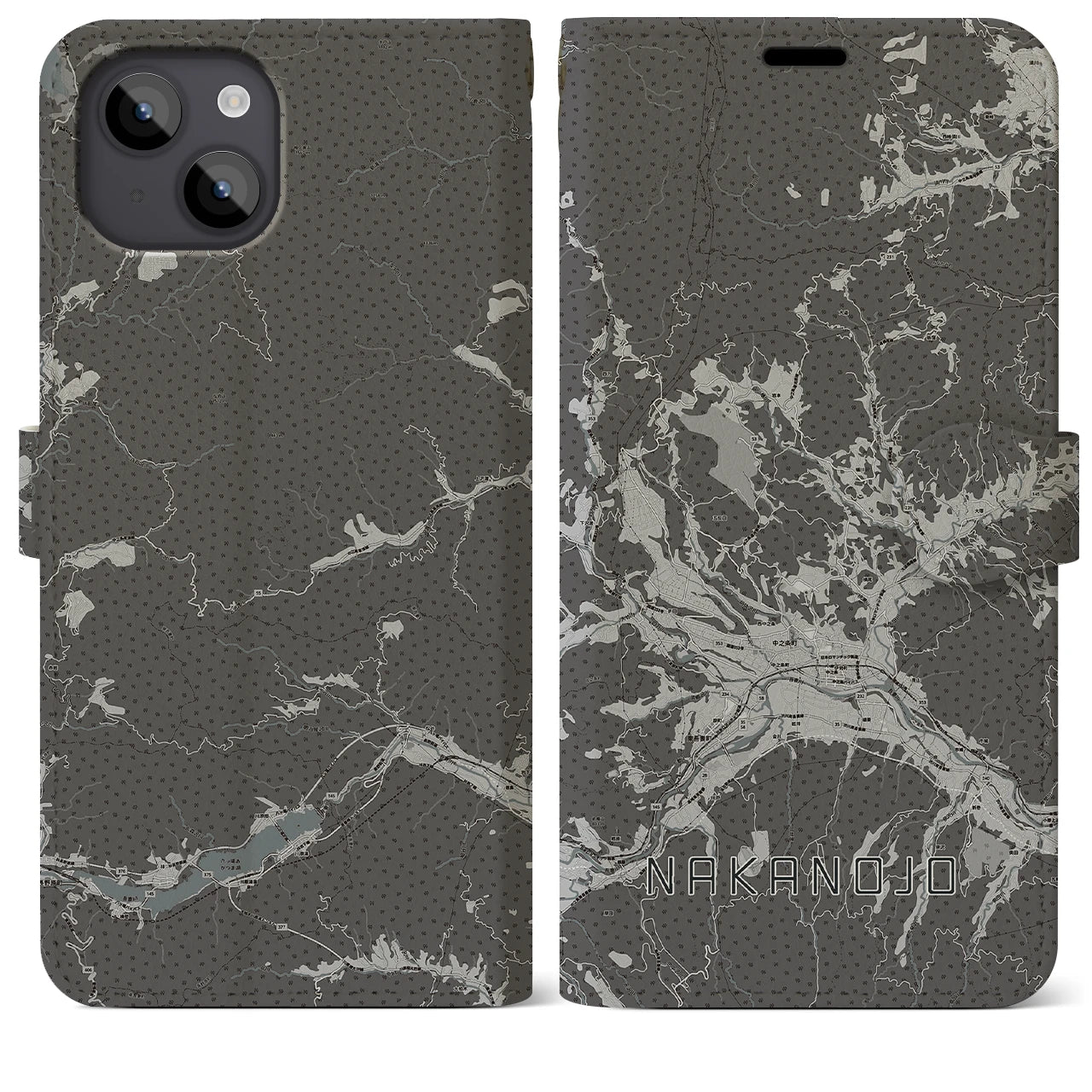 【中之条(群馬県)】地図柄iPhoneケース(手帳タイプ)