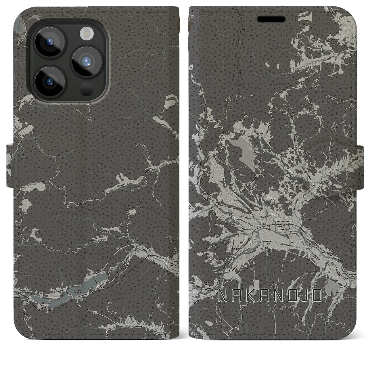 【中之条(群馬県)】地図柄iPhoneケース(手帳タイプ)