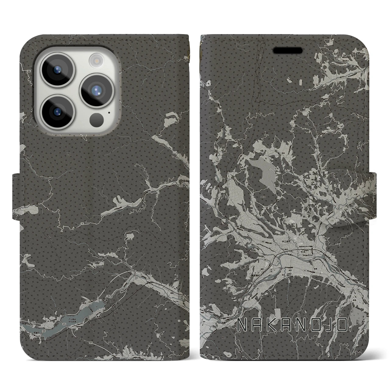 【中之条(群馬県)】地図柄iPhoneケース(手帳タイプ)