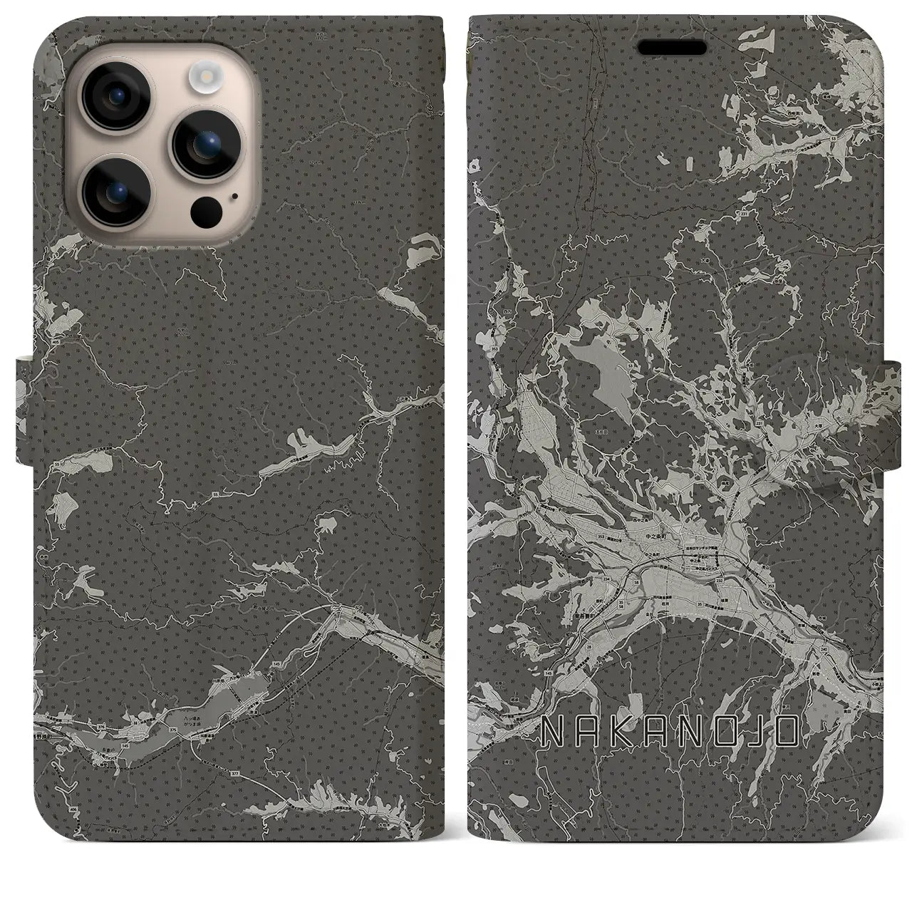 【中之条(群馬県)】地図柄iPhoneケース(手帳タイプ)