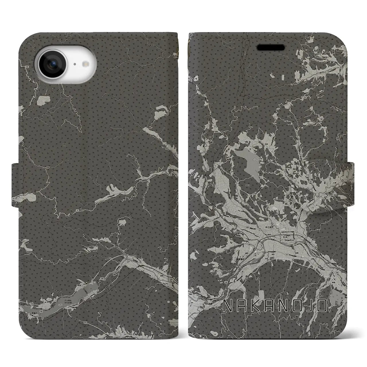 【中之条(群馬県)】地図柄iPhoneケース(手帳タイプ)