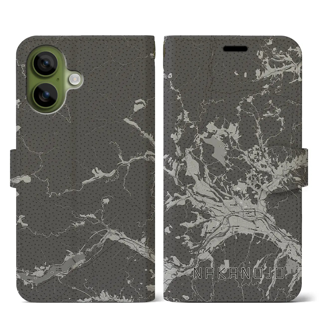 【中之条(群馬県)】地図柄iPhoneケース(手帳タイプ)