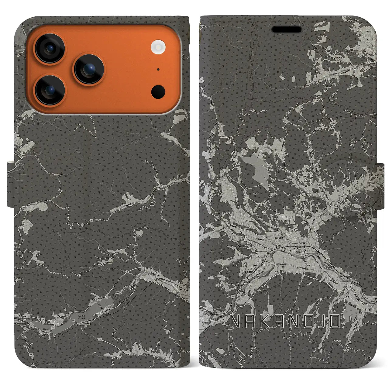 【中之条(群馬県)】地図柄iPhoneケース(手帳タイプ)