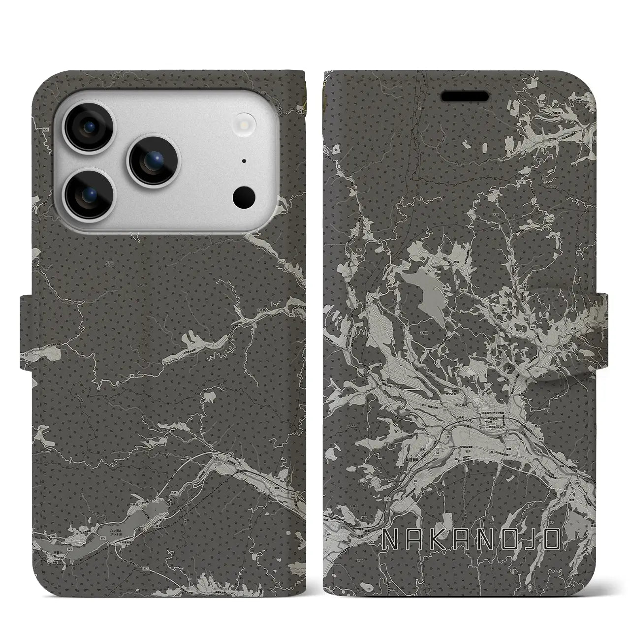 【中之条(群馬県)】地図柄iPhoneケース(手帳タイプ)